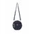 Navy Blue Polka Dot Denim Round Sling Bag