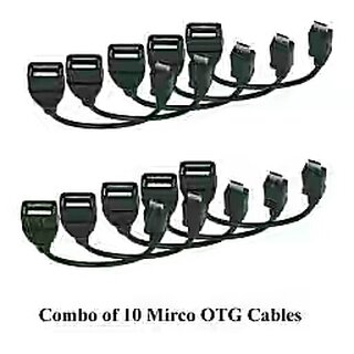                       Combo of 10 Micro OTG Cables for Mobile                                              