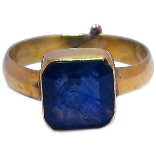 ORIGINAL NEELAM OF 5.25 RATTI STUDDED IN GOLD PLATED ADJUSTABLE RING ORIGINAL NEELAM OF 5.25 RATTI STUDDED IN GOLD PLATED ADJUSTABLE RING
