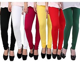 Womens Cotton Lycra Leggings - Pack of 2