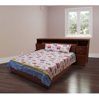                       Florida Single Cotton Printed Bed Sheet                                              