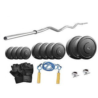 Protoner 10 kg with 3 feet curl rod Home gym package for Beginners