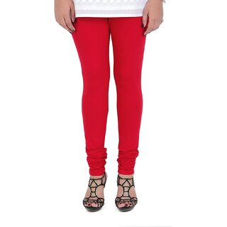                       Cotton Churidar Leggings in Red Color                                              