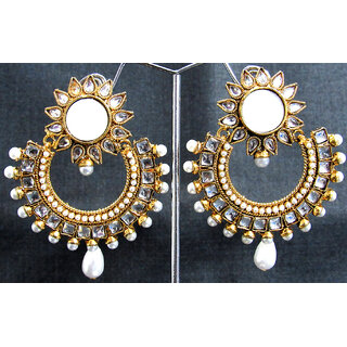 White Drop Star Polki Earring White Drop Star Polki Earring