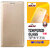 Golden Leather Flip Cover for Lenovo Vibe K5 Plus with 25D HD Tempered Glass