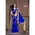Bhuwal Fashion Blue Lycra Self Design Saree With Blouse
