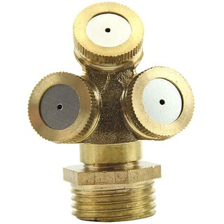 Futaba 3 Hole Adjustable Brass Spray Misting Nozzle Gardening Sprinklers - Male /External Thread