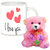 AllUPrints I Love You White Coffee Mug With Teddy - 11 oz