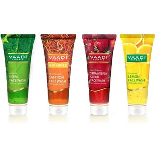                       Vaadi Herbals  Super value Pack of 4 face wash for complete skin care (60 ml x 4)                                              