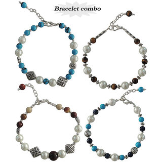                       The Earthly Grandeur 8 Bracelet Combo Pack Of Four                                              