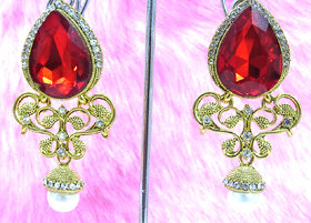 Kashmiri Maroon Tilak Earring