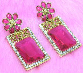 Pink Flower Stud Earring