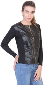 Raabta Black Faux Leather Jacket