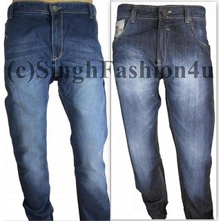 Men's Cotton Denim Jeans Blue Combo Of 2
