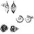 Daily  Wear Them With All Silver Coloured Pack Of 4 Ear Stud For Girls/Kids/Women
