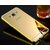 Amazecart Luxury Metal Bumper Acrylic Mirror Back Cover Case for Samsung Galaxy E5(2015) Gold