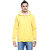 Campus Sutra Yellow Hooded Long Sleeve Mens Sweatshirt
