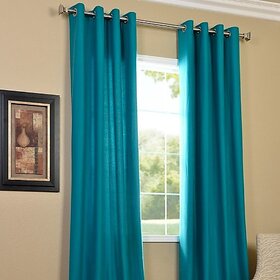 Eyelet Polyester Window Curtain - 5ft, Aqua