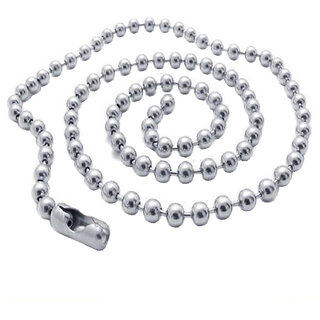                       Men Style 6 mm Ball Silver  316 L Stainless Steel Circle chain For Men And Boys                                              