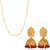 Goldnera Wedding Gold Plated Jewellery Set Matar Mala Long Chain With Traditional Golden Jhumka For  Women/Girls