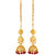 Gold Plated Red Beaded Jhumki Long Earrings by GoldNera-GoldNerajhumki2