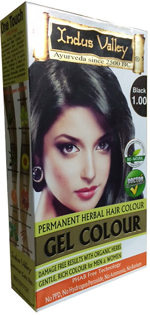 Buy Indus Valley Organically Natural Gel Black  Hair Color One Touch  Pack Online @ ₹145 from ShopClues