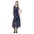 Westchic Womens Navy blue with white dot yog party wear dress