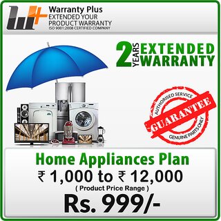 Warranty Plus Extended Warranty on Home Appliances (Rs.1000 to 12,000)