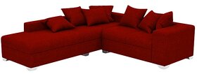 Earthwood -   Miami  L Shape  Sofa Set with Lounger in Red