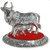 german silver cow calf idol silver plated 4x4x5 inch