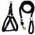 Roll over image to zoom in Petshop7 Nylon Padded Black adjustable Dog Harness  Black Leash Rope 1.25 Inch for Large Pe