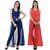 Raabta Fashion Blue,Red Plain Long Dress