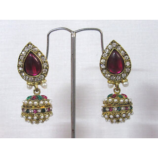 Pink Tilak stone gota earring Pink Tilak stone gota earring