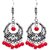 Red Silver oxidised Hanging Earring