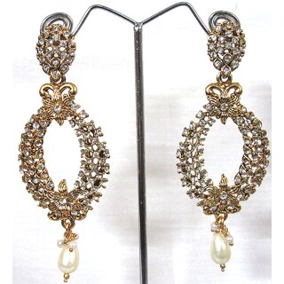                       Stone flower long earring                                              