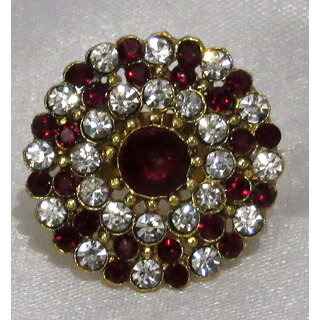                       Maroon and White stone ring                                              