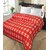 Geo nature Double Bed polar fleece Red blanket set of 1