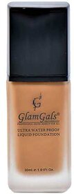 GlamGals Matte Finished Ultra Water Proof Liquid Foundation,30ml,Beige