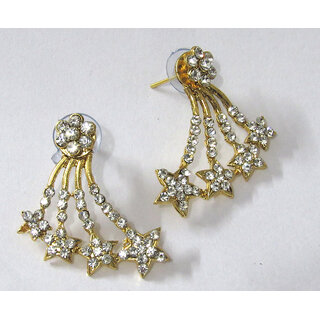                       Golden Star Shape Stone Kaan Earring                                              