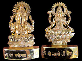 Ganesh Laxmi Gold Plated Idol