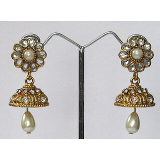 White Drop Flower Jhumka Earring White Drop Flower Jhumka Earring