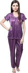 @rk -Hot women ,purple color satin Top and Pajama ,night dress,night wear for ladies