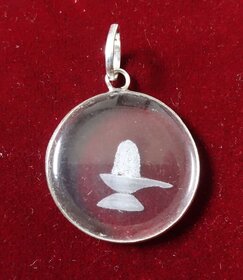 Sphatik Pendant with engraving - Lord Shiva  KZMP009