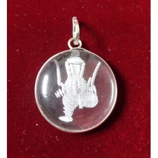Sphatik Pendant with engraving - Lord Ganesha  KZMP007