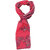 Coral Color Beautiful Floral Print Stole For Fringes Women By S.Lover