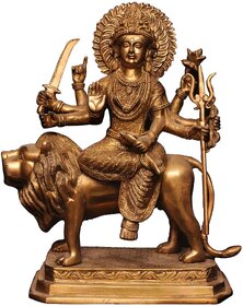 Pack Of 1 Goddess Durga Brass Brown Idol