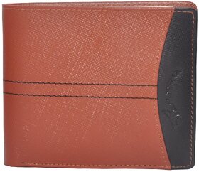 Tamanna Men Tan, Black Genuine Leather Wallet  (8 Card Slots)