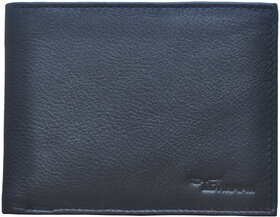 Tamanna Men Black Genuine Leather Wallet  (6 Card Slots)