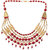Minha Gold Plated Red & Gold Alloy Necklace Set For Women