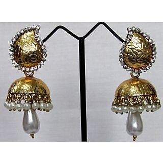 Golden stone jhumka earring Golden stone jhumka earring